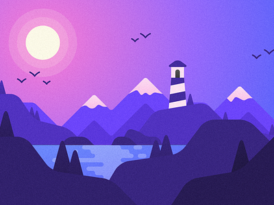 Lakeside illustration landscape vector