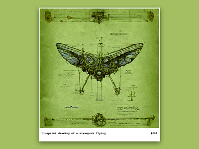 👾 Steampunk Blueprint artwork blueprint flying midjourney steampunk visual design