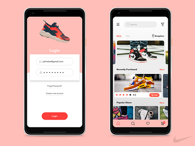 Nike Shoes App Concept concept interface design mobile app nike shoes app ui design weekly design practice