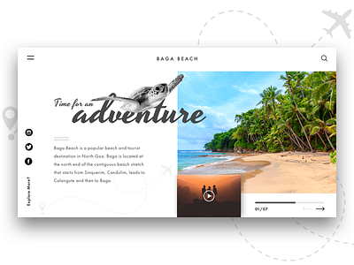 Time for an adventure - Baga beach, Goa adventure beach composition design practice design thinking goa rebound typography ui design web design