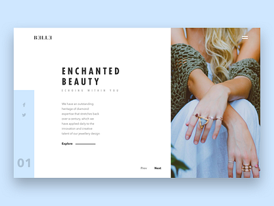Enchanted Beauty beauty blue concept design fashion ui ui design ux website