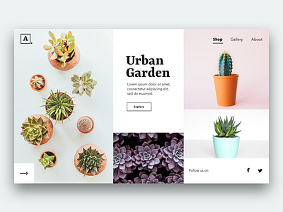 Urban Garden concept design design ideas inspiration minimal ui ui design ux visual design web design