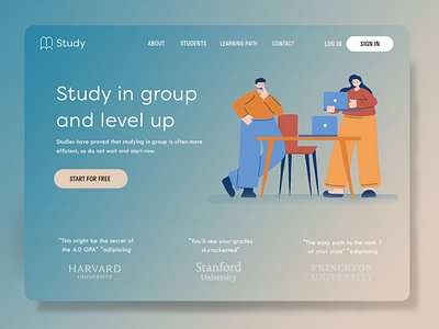 Study Group Web Design Concept branding design study web design webdesign