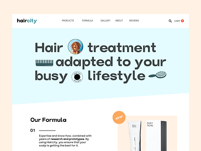 Hair Product Web Design branding care design font hair skin web webdesign