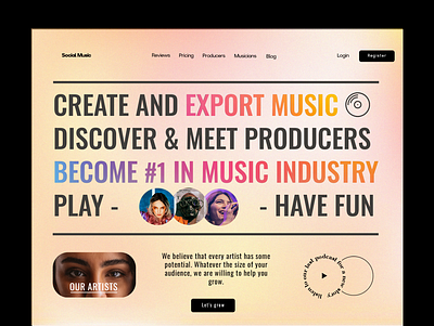 Social Music Web Design branding care design font music web web design webdesign