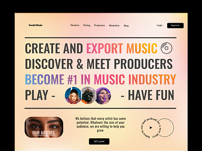 Social Music Web Design