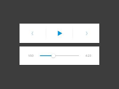 Music Player Controls blue button buttons fast forward flat music music player play player ui web design white