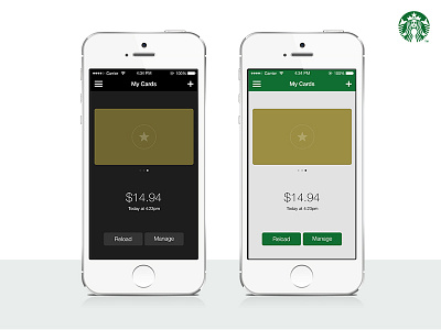 Starbucks iOS7 update app ios7 iphone redesign reskin starbucks ui update