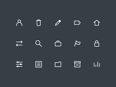 Icons dashboard folder home icons lock milestone project search settings tag ui user