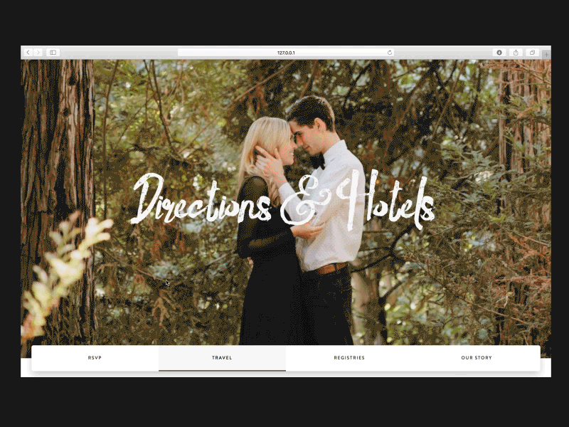 Wedding Website - Travel Page