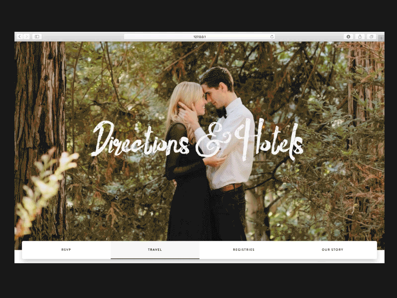 Wedding Website - Travel Page parallax ui website wedding