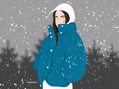 Winter is coming❄️ 2d art artwork branding design digital digitalart flat girl illustraion illustration illustrator logo minimal new year winter