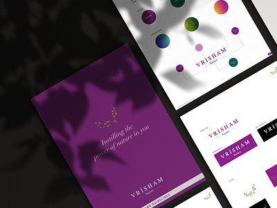 Brand Guidelines for Vrisham aesthetic brand brand design brand identity branding branding and identity branding concept branding design branding idea branding inspiration clean clientwork design design system inspiration minimal mockup mockup design purple royal