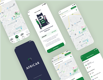 Africar App Screens app design app designer design green inspiration ui ui ux ui design ui kit uidesign uiinspiration uiinspirations uiux uiuxdesign uiuxdesigner ux ux ui ux design