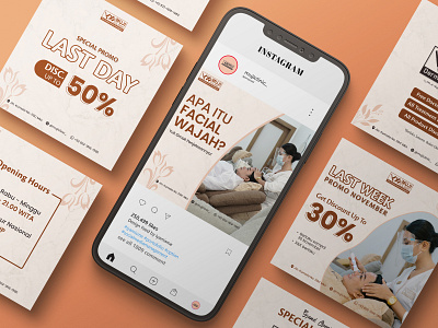 Social Media Design | Instagram Feed for Beauty Clinic beauty beauty clinic graphic design instagram design instagram feed social media social media design spa