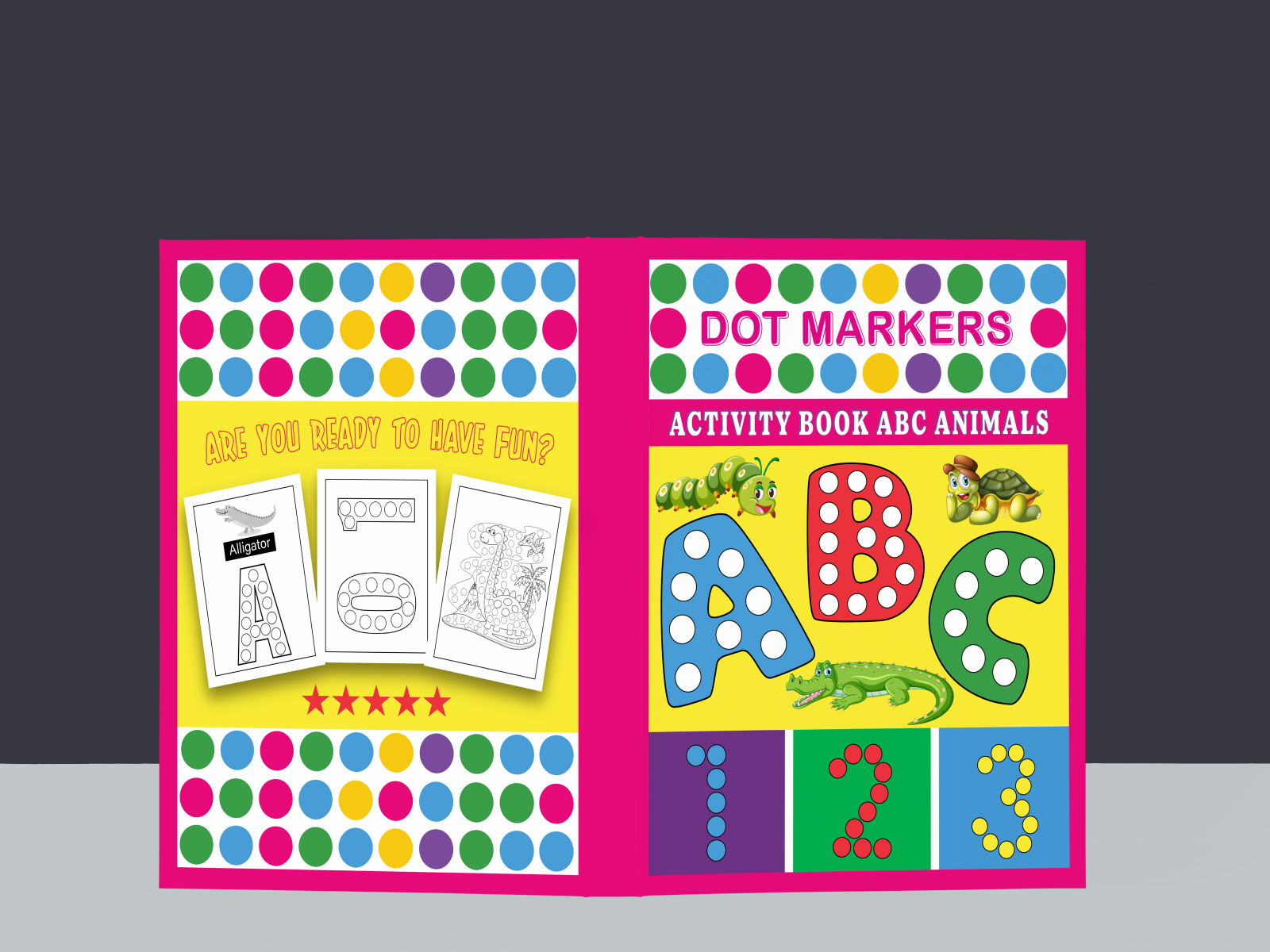 Dot Markers Activity /Coloring Book & Cover Design by Graphics Tutors