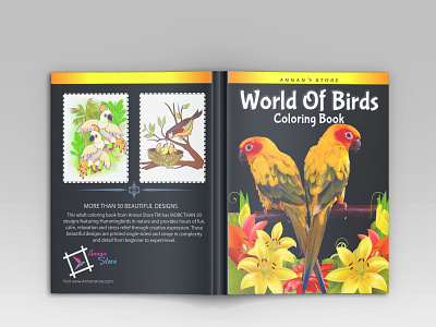 World Of Birds Coloring Book adult book cover book cover children coloring book cover coloring book cover design graphic design illustration kindle direct publishing