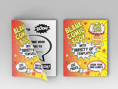 Blank Comic Book For Kids adult book cover book cover children coloring book cover coloring book cover design graphic design illustration kindle direct publishing