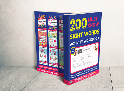 Sight words activity workbook adult book cover book cover children coloring book cover coloring book cover design graphic design illustration kindle direct publishing