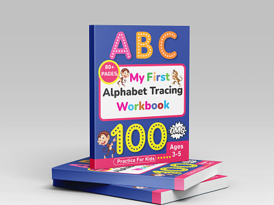 My First Alphabet Tracing Workbook For Kids adult book cover book cover children coloring book cover coloring book cover design graphic design illustration kindle direct publishing