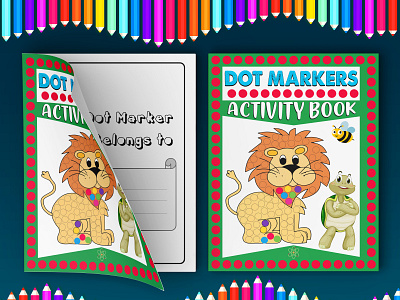 Dot Markers Activity Book adult book cover book cover children coloring book cover coloring book cover design dot markers activity book graphic design illustration kindle direct publishing