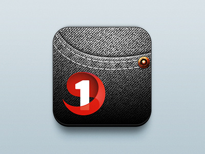 SpareBank 1 Ukepenger - App Icon app app icon icon ios iphone jeans mobile pocket stitching texture