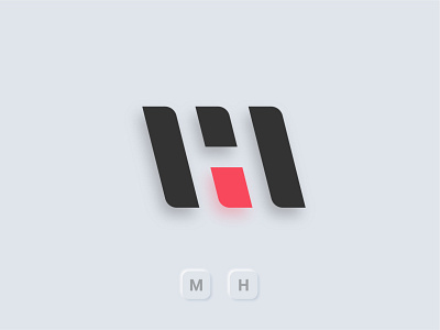 M & H Letter Logo branding design flat graphic icon identity logo logo design minimal