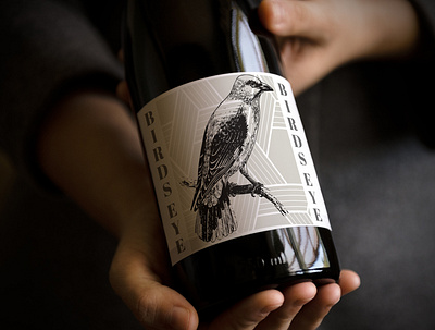 "Birds Eye" wine label mock up. art branding foodandbeverage freelance graphicdesign illustration labeldesign labels logo logodesign mockup productdesign winelabeldesign