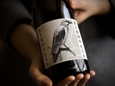 "Birds Eye" wine label mock up. art branding foodandbeverage freelance graphicdesign illustration labeldesign labels logo logodesign mockup productdesign winelabeldesign