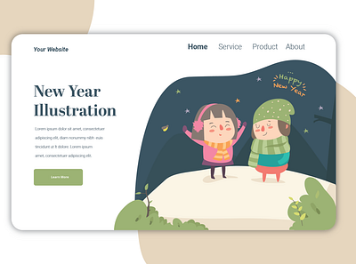 New Year Ilustration app design flat graphic design illustration ui ux web