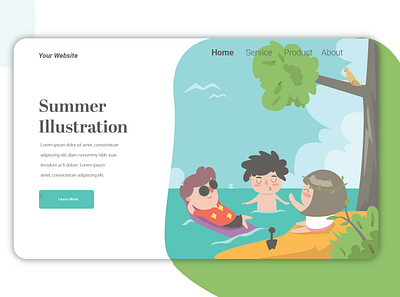 Summer Ilustration app design flat graphic design icon illustration minimal ui ux web