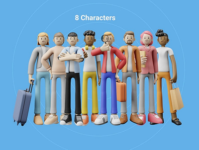 3D Character Ilustration Pack 3d blender character design figma icon illustration ui ux web