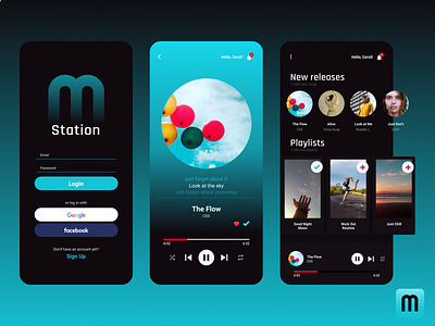 Mstation music app study app ui ui design