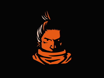 Sekiro art black bold design gaming illustration merch orange sekiro vector