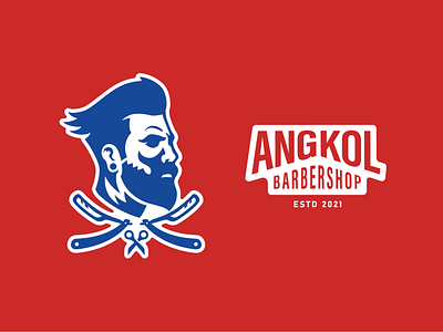 Angkol Barbershop art barber barbershop branding design illustration logo typography vector