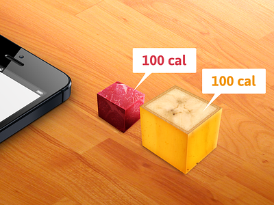 Calorie Counter banana cube illustration meat