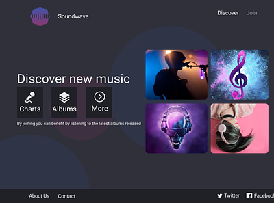 Music Site app design ui ux web website