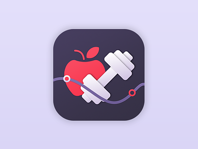 Fitness app icon android app apple diet fitness gym health icon ios purple ukraine