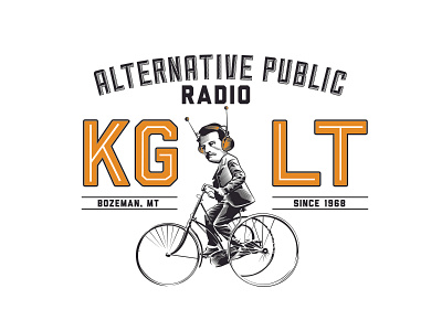 KGTL Shirt Graphic bicycle illustration layout radio