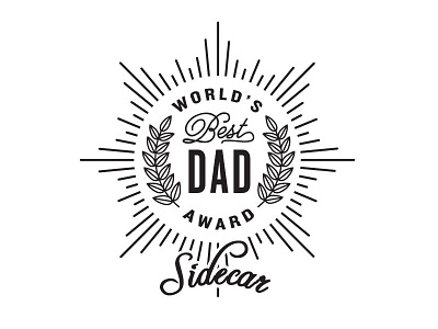 Worlds Best Dad Stamp for Sidecar Doughnuts award crest dad father holidays laurel leaves logo medal olive radial seal stamp