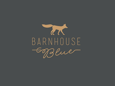Barnhouse Blue Logo Concept 3 animal branding brown fox logo script simple swash