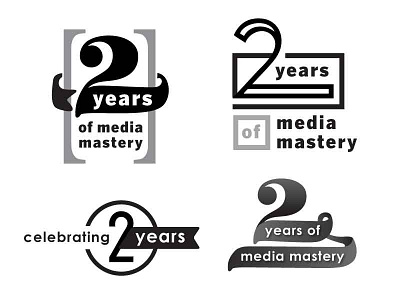 2 Year Anniversary Seal Concepts 2 anniversary emblem modern monochrome number retro seal two