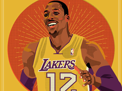 Remember that one year Dwight was on the Lakers? basketball black california card dwight howard illustration lakers los angeles magic nba tarot voodoo