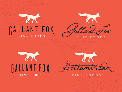 Gallant Fox Logo Concepts animal branding fox handwriting logo orange retro script silhouette swash vintage