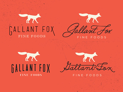 Gallant Fox Logo Concepts animal branding fox handwriting logo orange retro script silhouette swash vintage