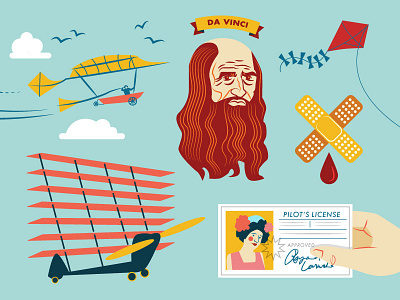 Illustrations For History Of Flight Infographic