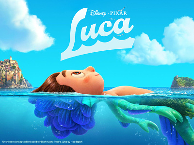 Unchosen Disney and Pixar's Luca Movie Title Treatments branding custom lettering custom type disney hoodzpah logo logo design movie logo pixar title treatment type