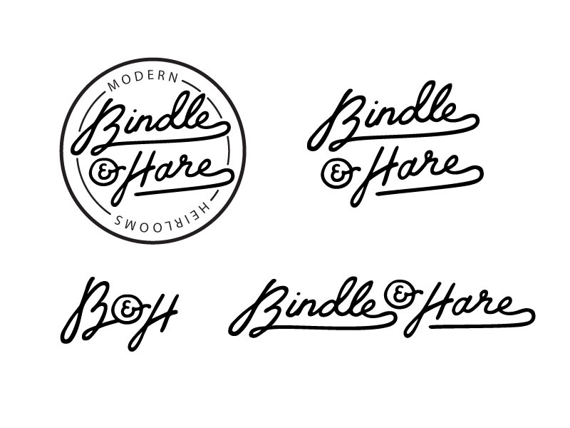 Bindle And Hare Logo Concept logo hare rabbit bunny retro vintage seal swash script ampersand classic modern