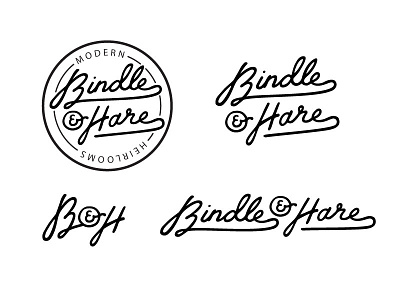 Bindle And Hare Logo Concept ampersand bunny classic hare logo modern rabbit retro script seal swash vintage