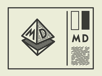 MD Logo Concept branding engraved initials logo pattern pyramid triangle